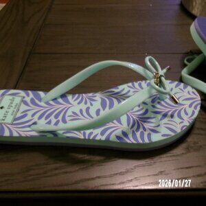 NOVA Kate Spade New York Women's Flip Flop Sandals Seafern Print Teal Size 7